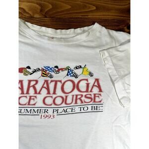 1993 Vintage Saratoga Horse Race Course Single Stitch Large Tee Shirt